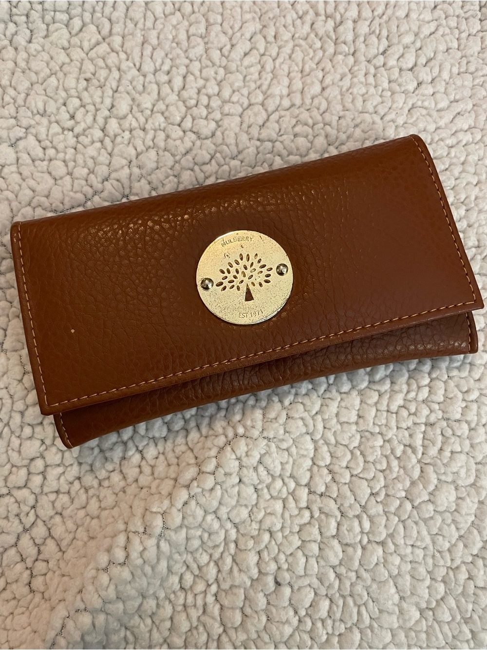 Mulberry Brown Leather Wallet Classic Tree Plaque